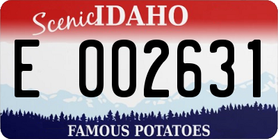 ID license plate E002631