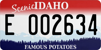 ID license plate E002634
