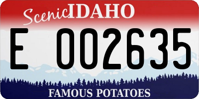 ID license plate E002635