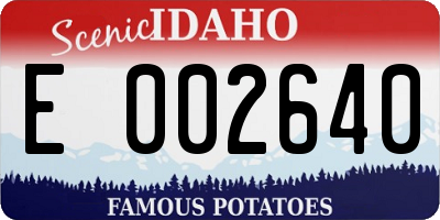 ID license plate E002640