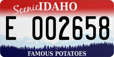 ID license plate E002658