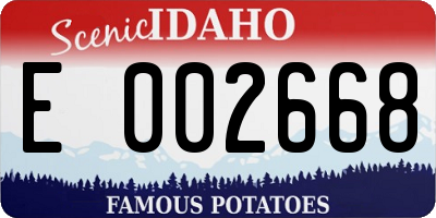ID license plate E002668