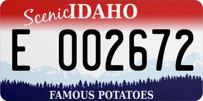 ID license plate E002672