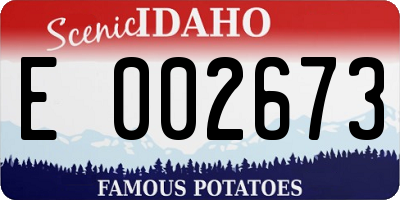 ID license plate E002673