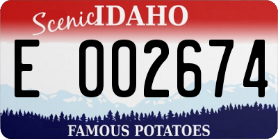 ID license plate E002674