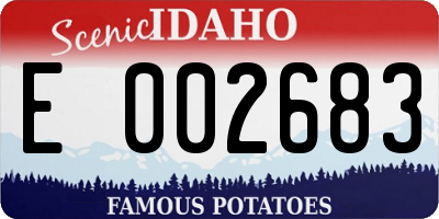 ID license plate E002683