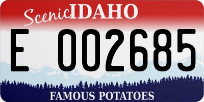 ID license plate E002685