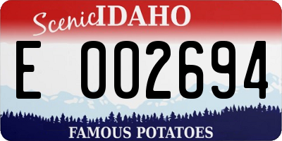 ID license plate E002694