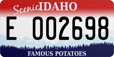 ID license plate E002698