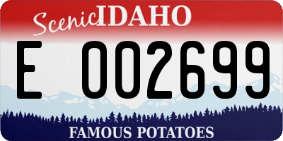 ID license plate E002699