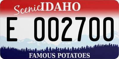 ID license plate E002700