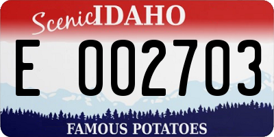 ID license plate E002703