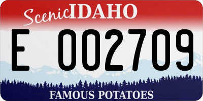 ID license plate E002709