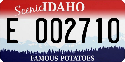 ID license plate E002710