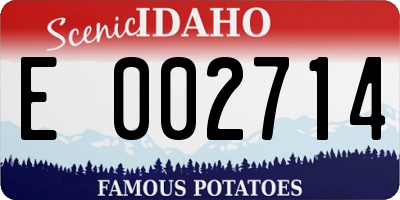 ID license plate E002714