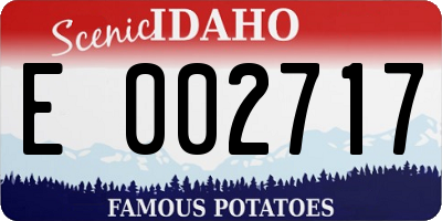 ID license plate E002717