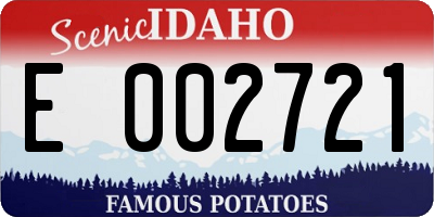 ID license plate E002721