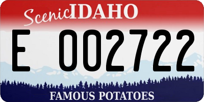 ID license plate E002722