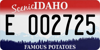 ID license plate E002725