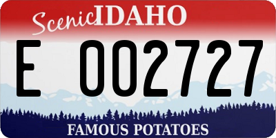 ID license plate E002727