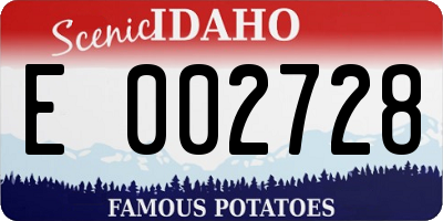 ID license plate E002728