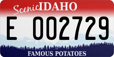 ID license plate E002729