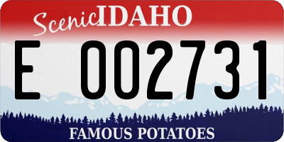 ID license plate E002731