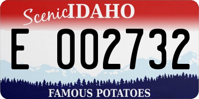 ID license plate E002732