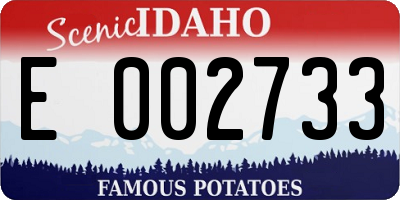 ID license plate E002733
