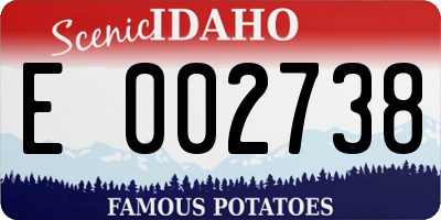 ID license plate E002738