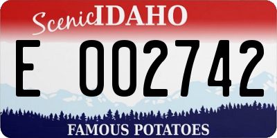 ID license plate E002742