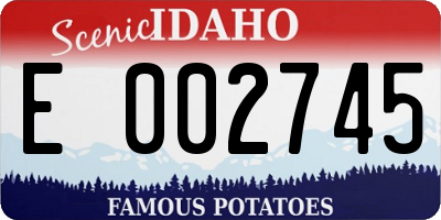 ID license plate E002745