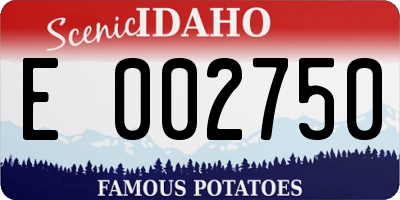 ID license plate E002750