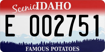 ID license plate E002751