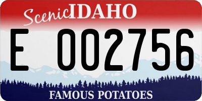 ID license plate E002756