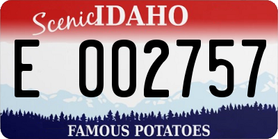 ID license plate E002757