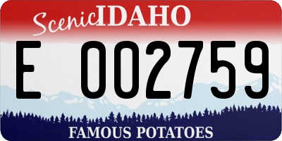 ID license plate E002759