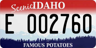 ID license plate E002760