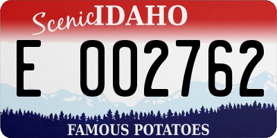 ID license plate E002762