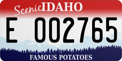 ID license plate E002765