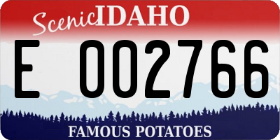 ID license plate E002766