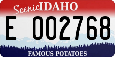 ID license plate E002768