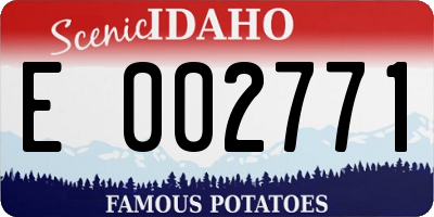 ID license plate E002771