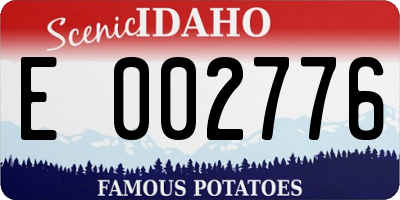 ID license plate E002776