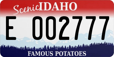 ID license plate E002777