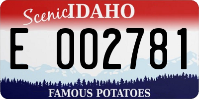 ID license plate E002781