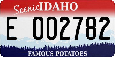 ID license plate E002782