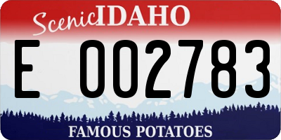 ID license plate E002783