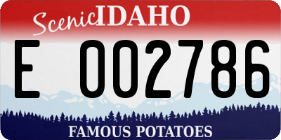 ID license plate E002786