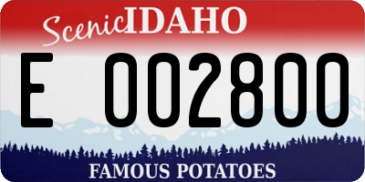 ID license plate E002800